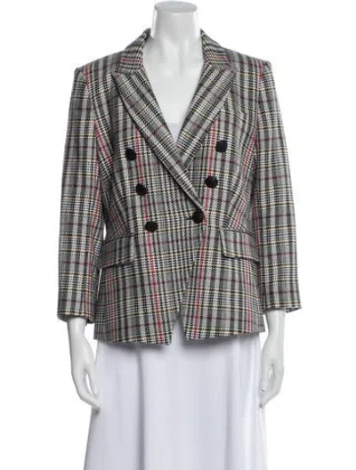 Pre-owned Veronica Beard Plaid Print Blazer W/ Tags In Black