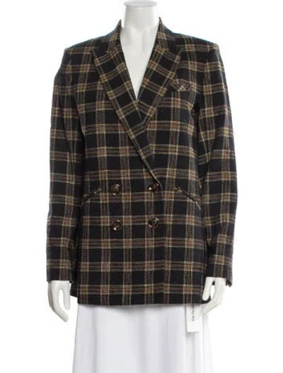 Pre-owned Veronica Beard Plaid Print Blazer W/ Tags In Black