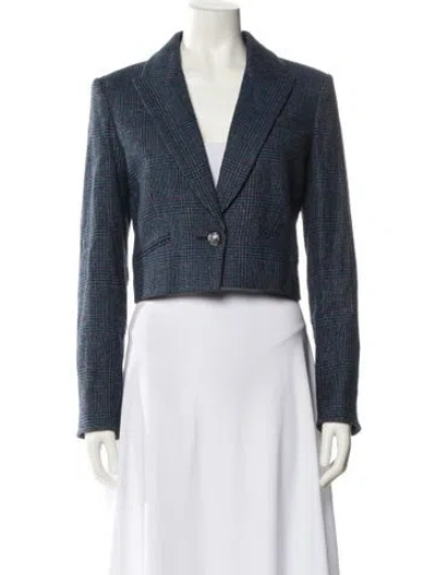 Pre-owned Veronica Beard Plaid Print Blazer W/ Tags In Blue