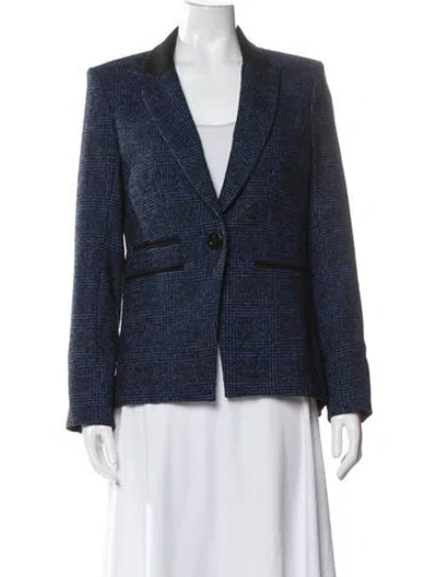 Pre-owned Veronica Beard Plaid Print Blazer W/ Tags In Blue