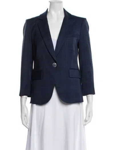 Pre-owned Veronica Beard Plaid Print Blazer W/ Tags In Blue