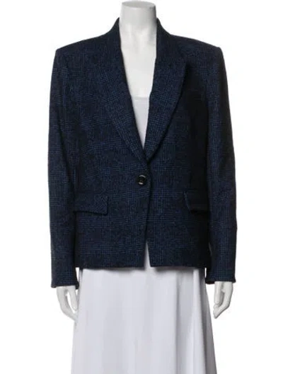 Pre-owned Veronica Beard Plaid Print Blazer W/ Tags In Blue