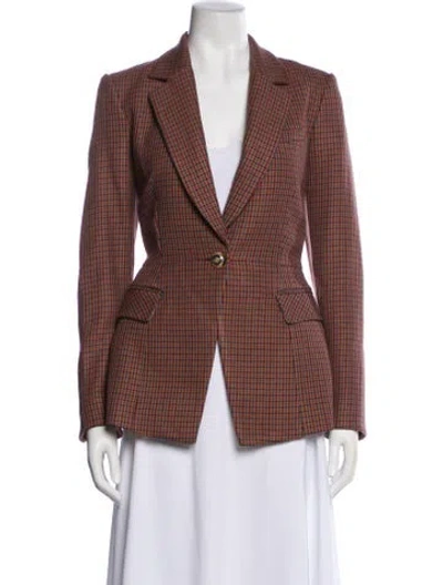 Pre-owned Veronica Beard Plaid Print Blazer W/ Tags In Brown