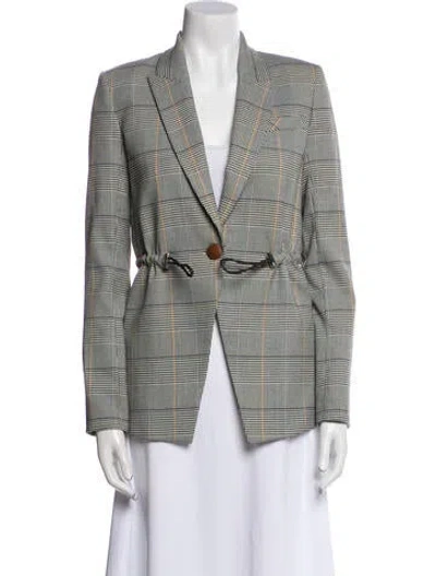 Pre-owned Veronica Beard Plaid Print Blazer W/ Tags In Gray