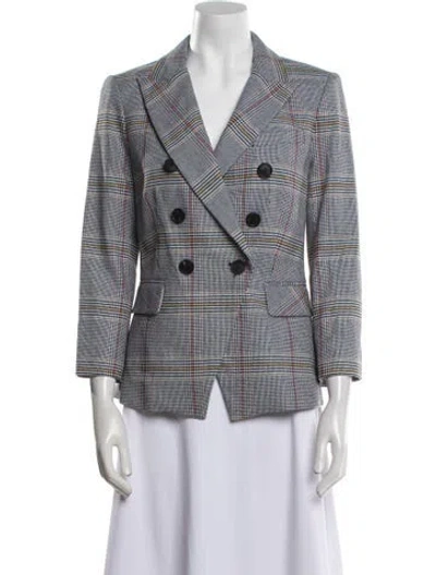 Pre-owned Veronica Beard Plaid Print Blazer W/ Tags In Gray