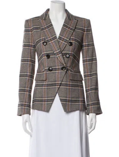 Pre-owned Veronica Beard Plaid Print Blazer W/ Tags In Gray