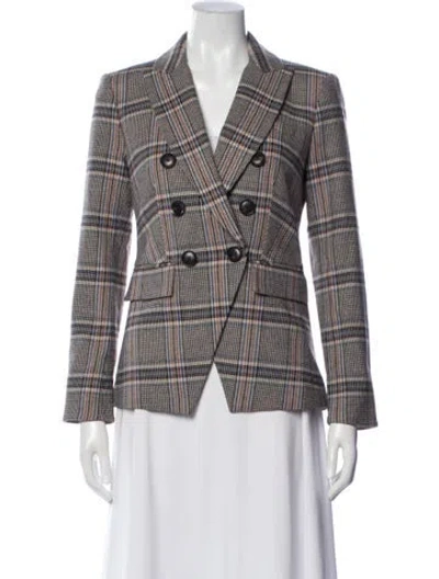 Pre-owned Veronica Beard Plaid Print Blazer W/ Tags In Gray