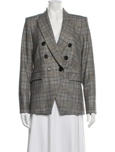 Pre-owned Veronica Beard Plaid Print Blazer W/ Tags In Gray