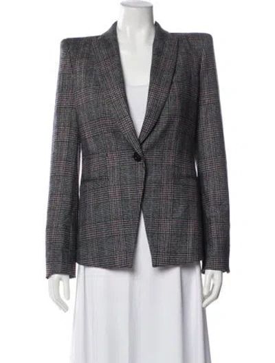 Pre-owned Veronica Beard Plaid Print Blazer W/ Tags In Grey