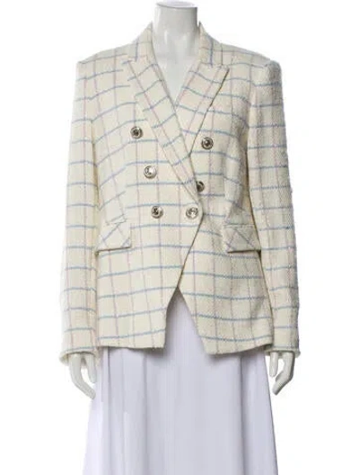 Pre-owned Veronica Beard Plaid Print Blazer W/ Tags In Neutral