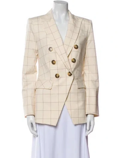 Pre-owned Veronica Beard Plaid Print Blazer W/ Tags In Neutral