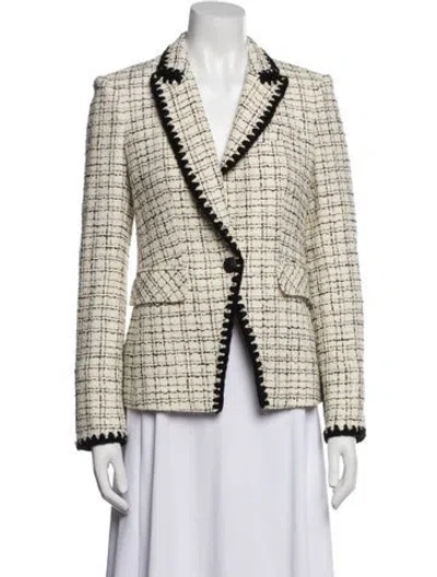 Pre-owned Veronica Beard Plaid Print Blazer W/ Tags In Neutral