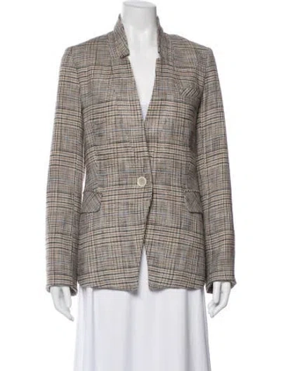 Pre-owned Veronica Beard Plaid Print Blazer W/ Tags In Neutral