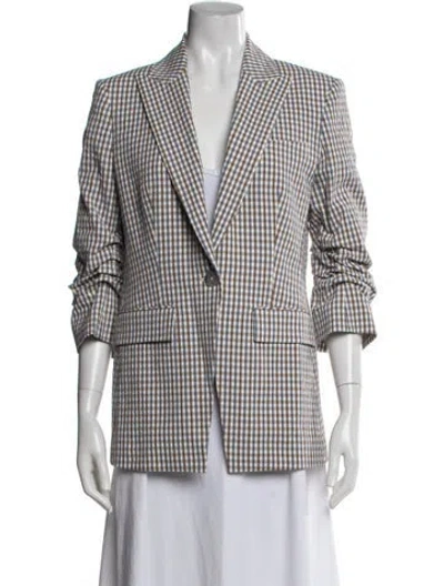 Pre-owned Veronica Beard Plaid Print Blazer W/ Tags In Neutral