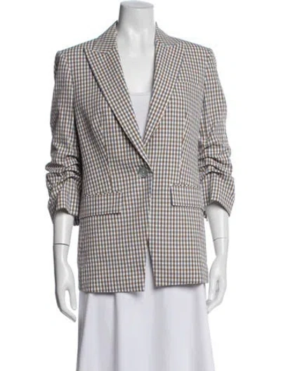Pre-owned Veronica Beard Plaid Print Blazer W/ Tags In Neutrals