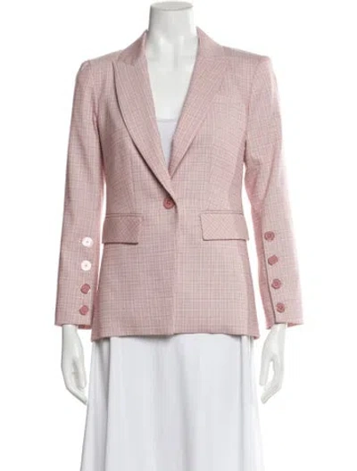 Pre-owned Veronica Beard Plaid Print Blazer W/ Tags In Pink