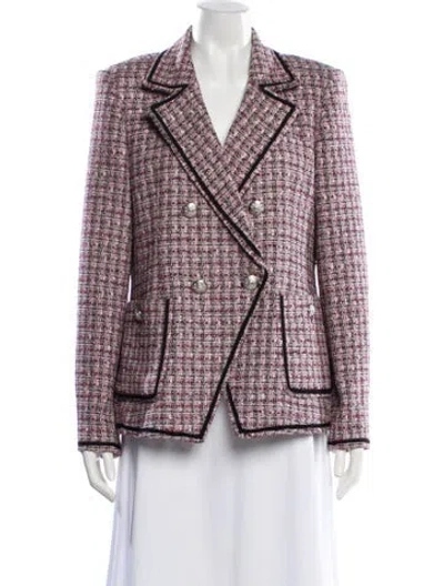Pre-owned Veronica Beard Plaid Print Blazer W/ Tags In Pink