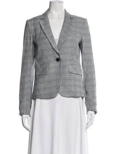 Pre-owned Veronica Beard Plaid Print Blazer W/ Tags In White