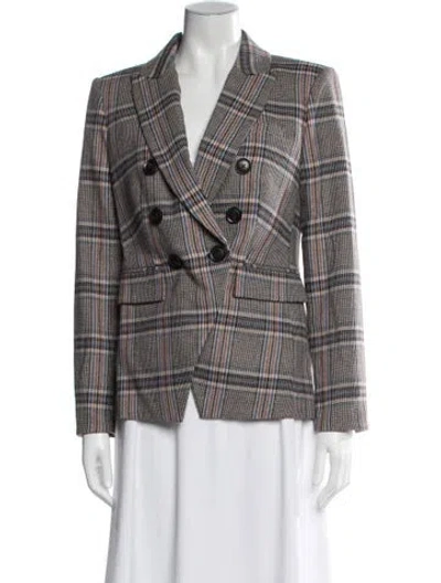 Pre-owned Veronica Beard Plaid Print Blazer W/ Tags In White