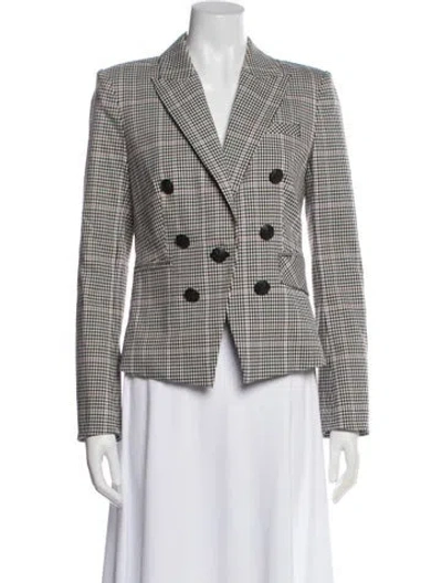 Pre-owned Veronica Beard Plaid Print Blazer In White