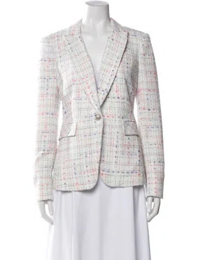 Pre-owned Veronica Beard Plaid Print Blazer In White
