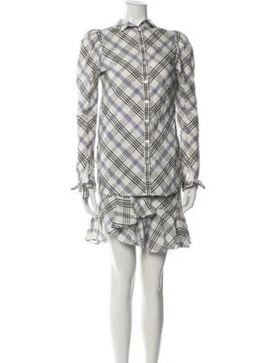 Pre-owned Veronica Beard Plaid Print Bow Accents Skirt Set In Neutral