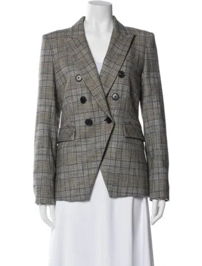 Pre-owned Veronica Beard Plaid Print Coat In Black