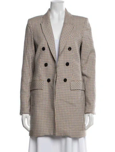 Pre-owned Veronica Beard Plaid Print Coat In Blue/orange