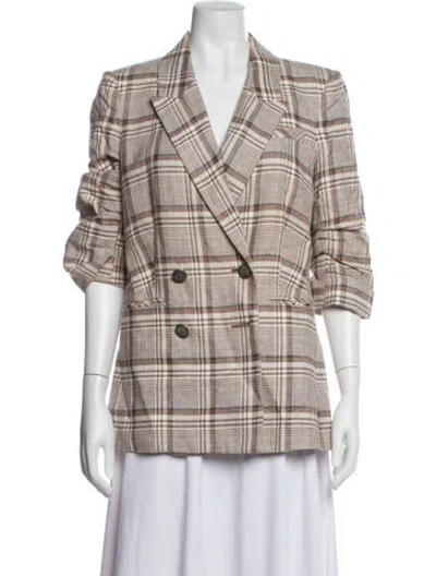 Pre-owned Veronica Beard Plaid Print Coat In Multicolor