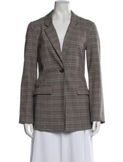 Pre-owned Veronica Beard Plaid Print Coat In Multicolor