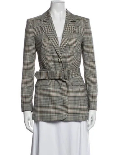 Pre-owned Veronica Beard Plaid Print Coat In Neutrals