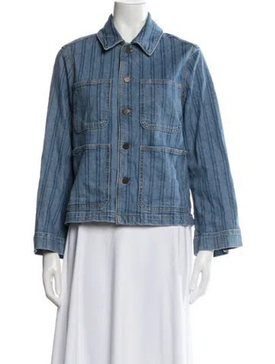 Pre-owned Veronica Beard Plaid Print Denim Jacket In Blue