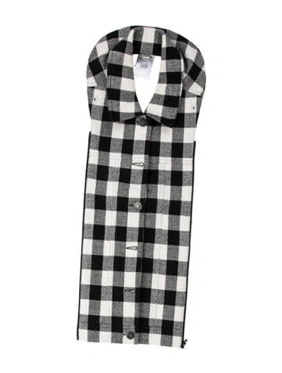 Pre-owned Veronica Beard Plaid Print Dickey In Black/white
