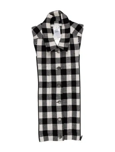 Pre-owned Veronica Beard Plaid Print Dickey In Black/white