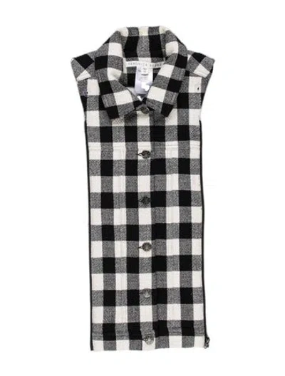Pre-owned Veronica Beard Plaid Print Dickey In Black/white