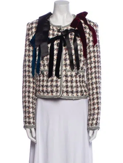 Pre-owned Veronica Beard Plaid Print Evening Jacket In Multi