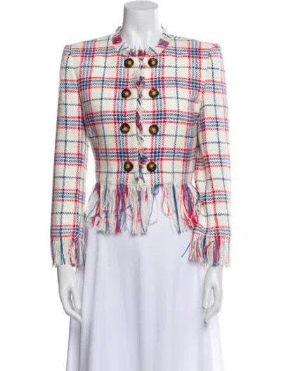 Pre-owned Veronica Beard Plaid Print Evening Jacket In Multi