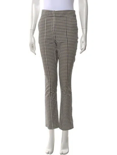 Pre-owned Veronica Beard Plaid Print Flared Pants In Black