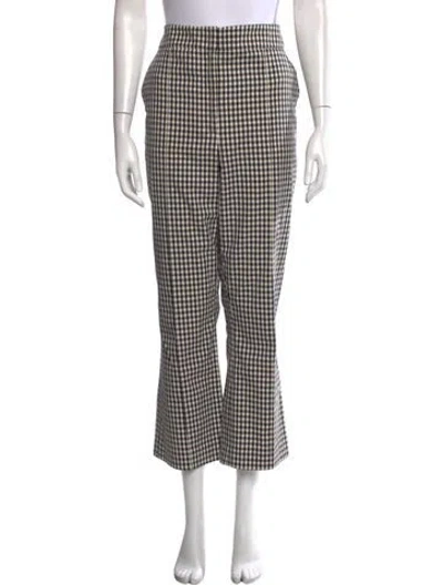 Pre-owned Veronica Beard Plaid Print Flared Pants In Black/white