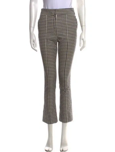 Pre-owned Veronica Beard Plaid Print Flared Pants In Neutrals