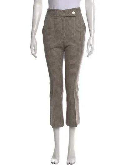 Pre-owned Veronica Beard Plaid Print Flared Pants In Neutrals