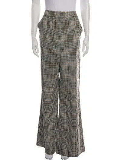 Pre-owned Veronica Beard Plaid Print Flared Pants W/ Tags In Blue/neutrals
