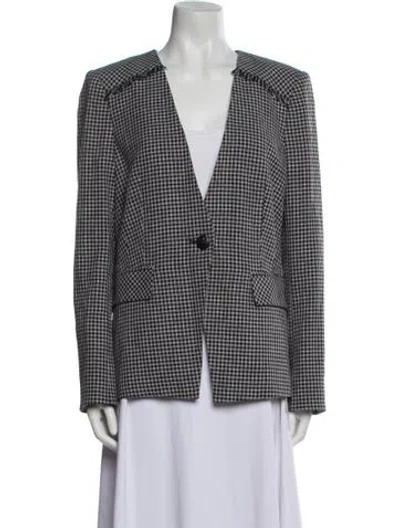 Pre-owned Veronica Beard Plaid Print Jacket In Black