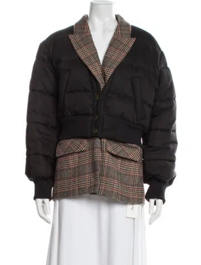 Pre-owned Veronica Beard Plaid Print Jacket In Black