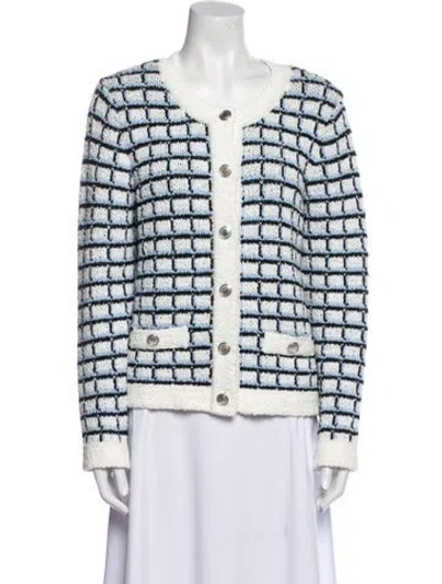 Pre-owned Veronica Beard Plaid Print Jacket In Blue