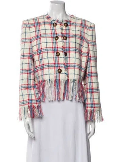 Pre-owned Veronica Beard Plaid Print Jacket In Multi
