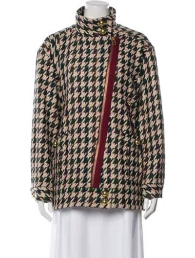 Pre-owned Veronica Beard Plaid Print Jacket In Neutral