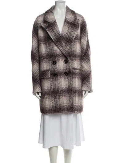 Pre-owned Veronica Beard Plaid Print Jacket In Pink