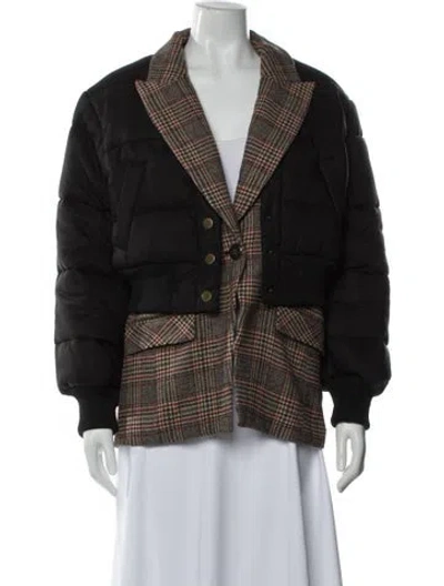 Pre-owned Veronica Beard Plaid Print Jacket W/ Tags In Black