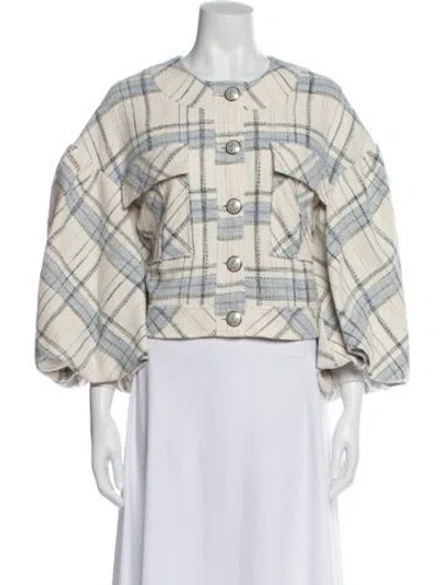 Pre-owned Veronica Beard Plaid Print Jacket W/ Tags In Neutral
